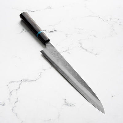 Yoshikane (Hatsukokoro) SKD Nashiji Sujihiki 240mm - Ebony Turquoise