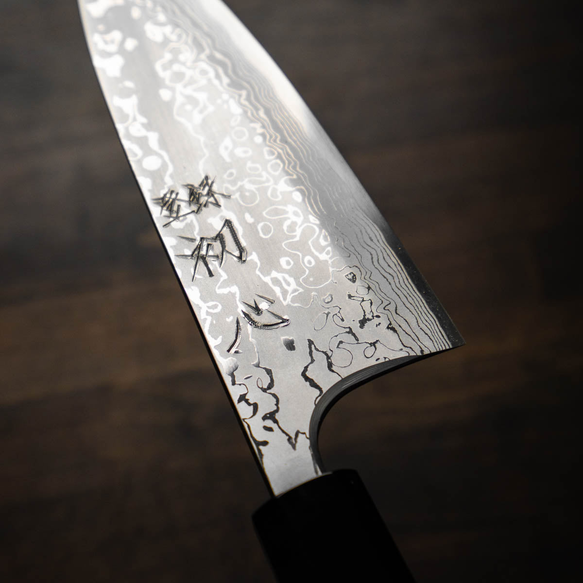 Hatsukokoro Yauji Blue 2 Damascus Deba 165mm - Ebony