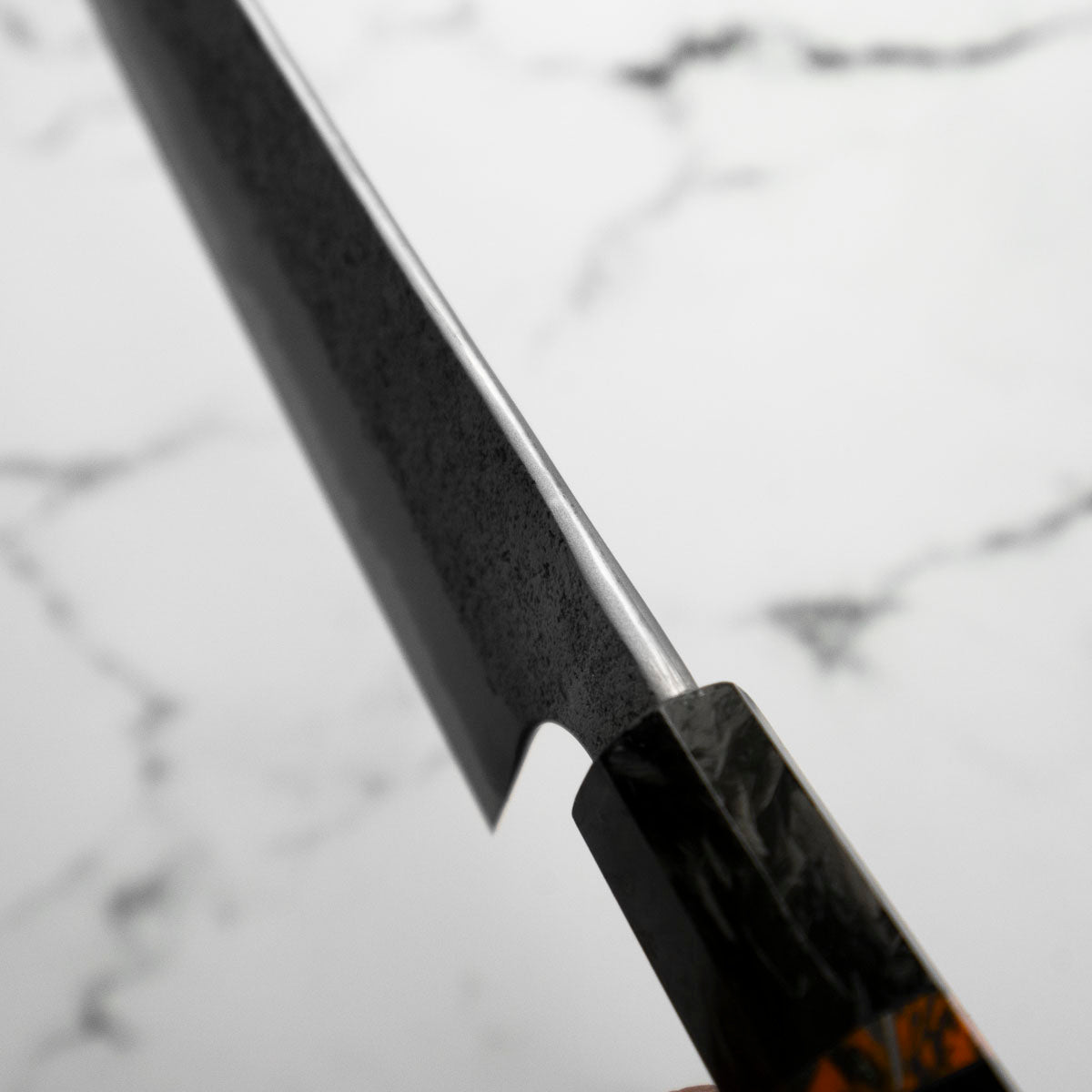Hatsukokoro Ryusui Blue 2 Damascus Gyuto 210mm - Carbon Fibre - view 7