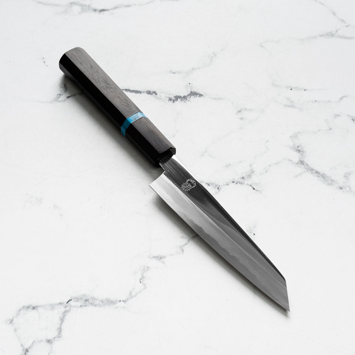 Sakai Kikumori "Choyo" Blue 1 Kiritsuke Petty 135mm - Ebony Turquoise