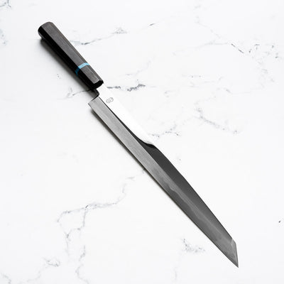 Sakai Kikumori "Choyo" Blue 1 Kirituske Yanagiba 300mm - Ebony Turquoise