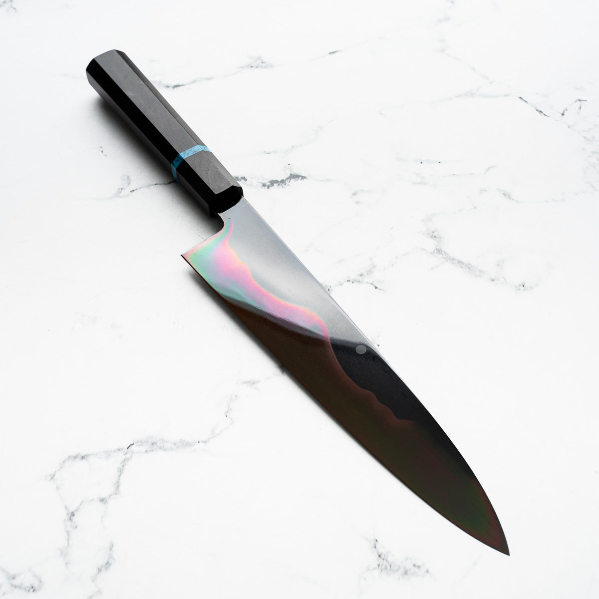 Yoshikazu Ikeda White 1 Honyaki Kachikaeshi Gyuto 240mm - Ebony Turquoise