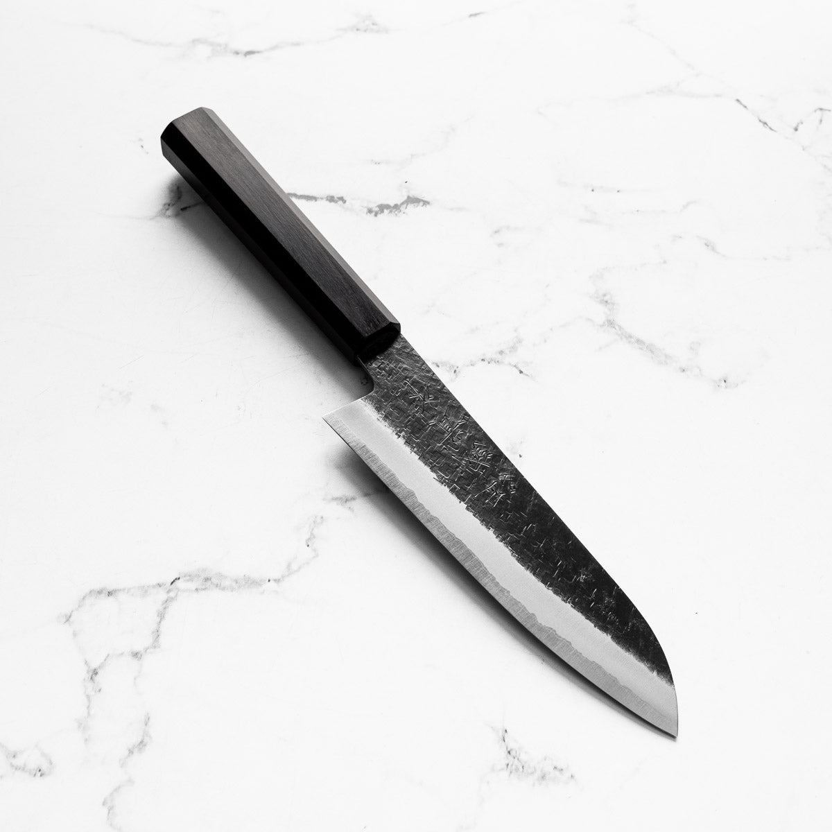 Shigeki Tanaka Blue 2 Stainless Clad Kurouchi Santoku 180mm
