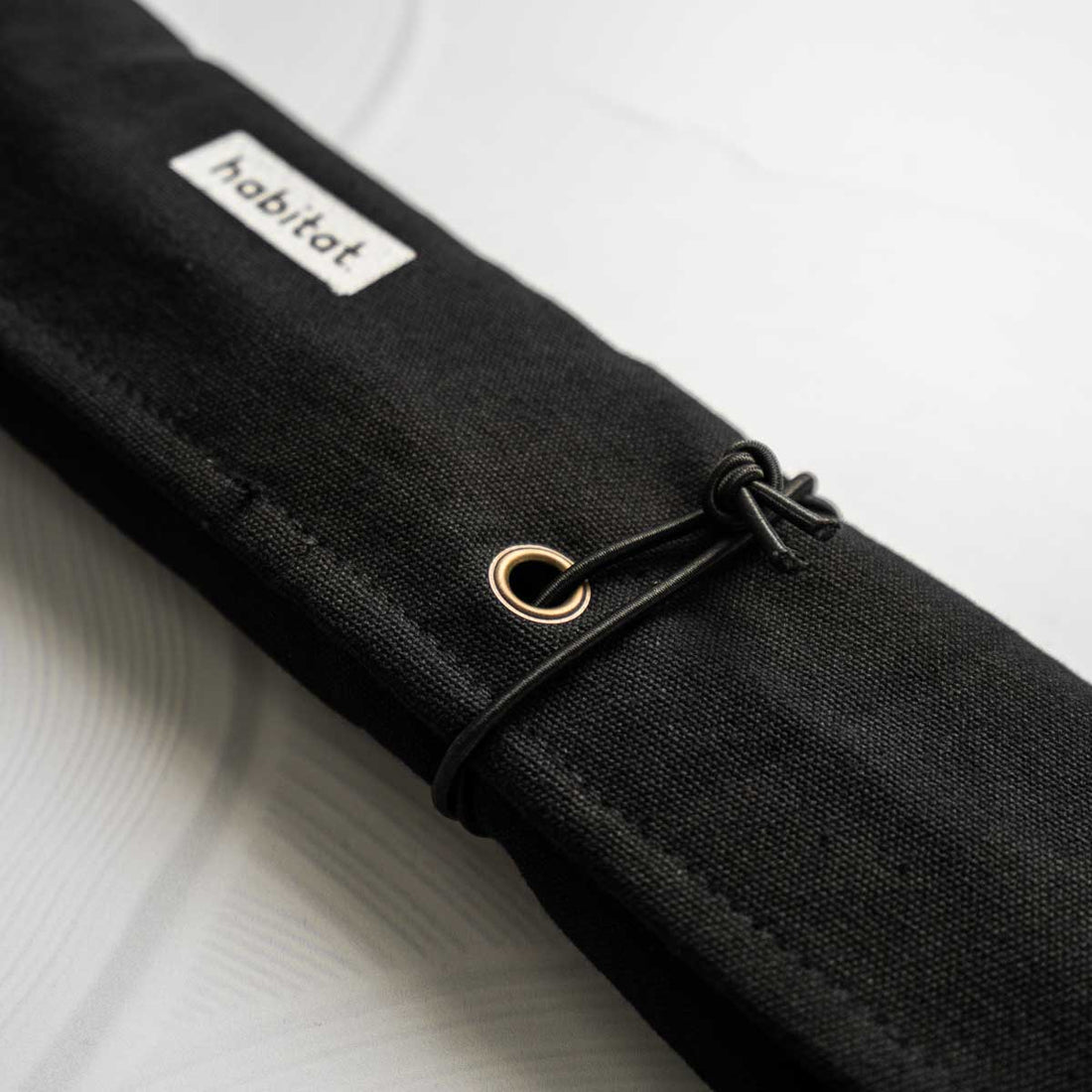Habitat Canvas Knife Roll 6 Slot Black Chefs Edge Handmade
