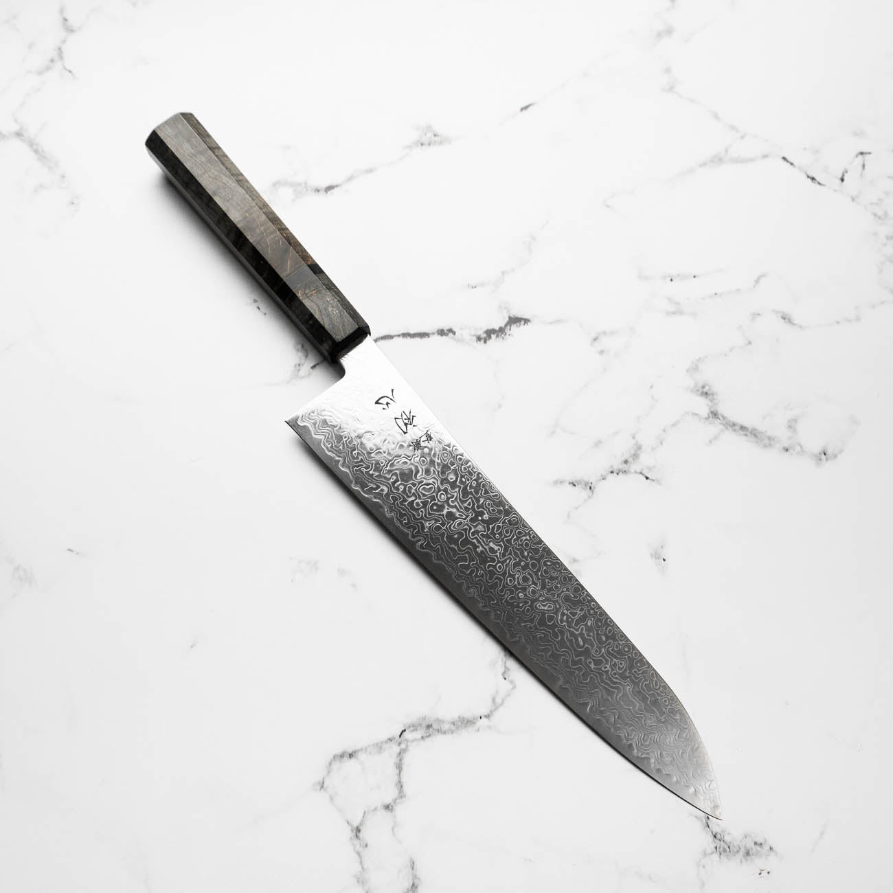 Hatsukokoro Ryuhyo SG2 Damascus Gyuto 240mm - Dark Maple