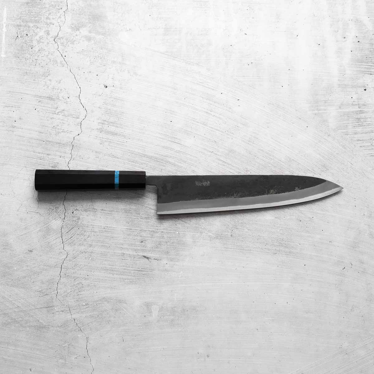Seido "Kuro" x Tadafusa White 2 Kurouchi Gyuto 240mm - Ebony & Turquoise