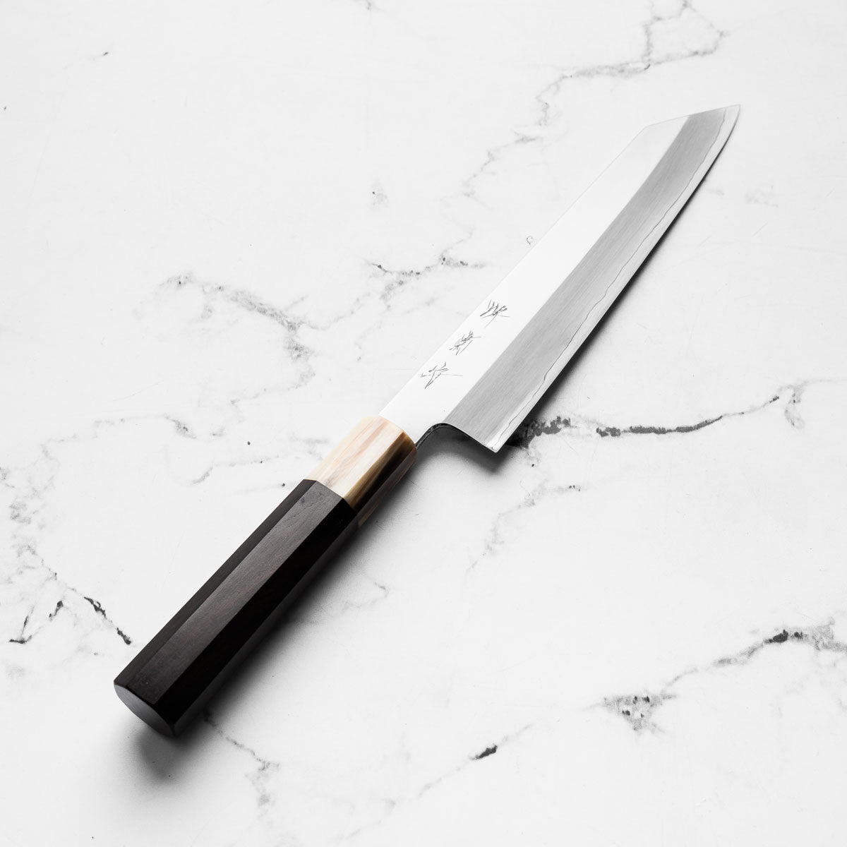 Nakagawa x Sakai Kikumori SG2 Mirror Kiritsuke Gyuto 210mm - Ebony and Blonde