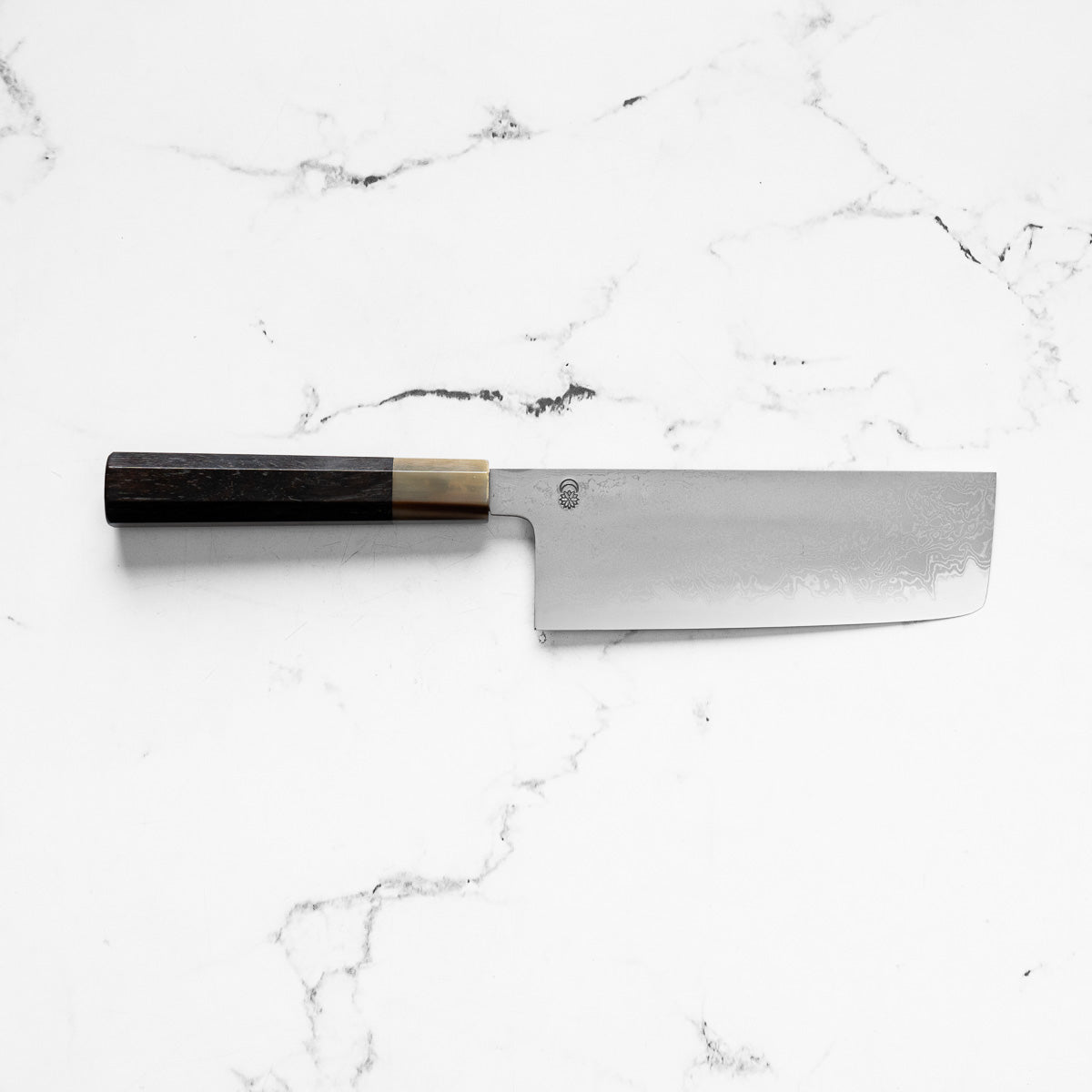 Sakai Kikumori Kikuzuki Uzu Blue 1 Damascus Nakiri 180mm