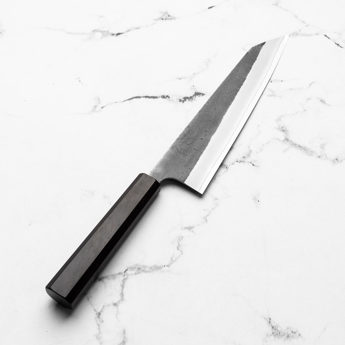 Yoshikane (Hatsukokoro) White 2 Kurouchi Nashiji SS Clad Kiritsuke 210mm - Ebony