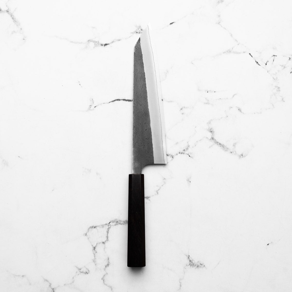 Yoshikane (Hatsukokoro) White 2 Kurouchi Nashiji SS Clad Kiritsuke 210mm - Ebony