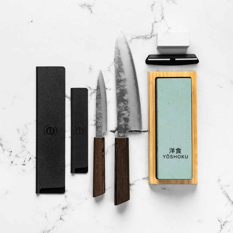 Senzo Retro - 2 Knife Set with Whetstone