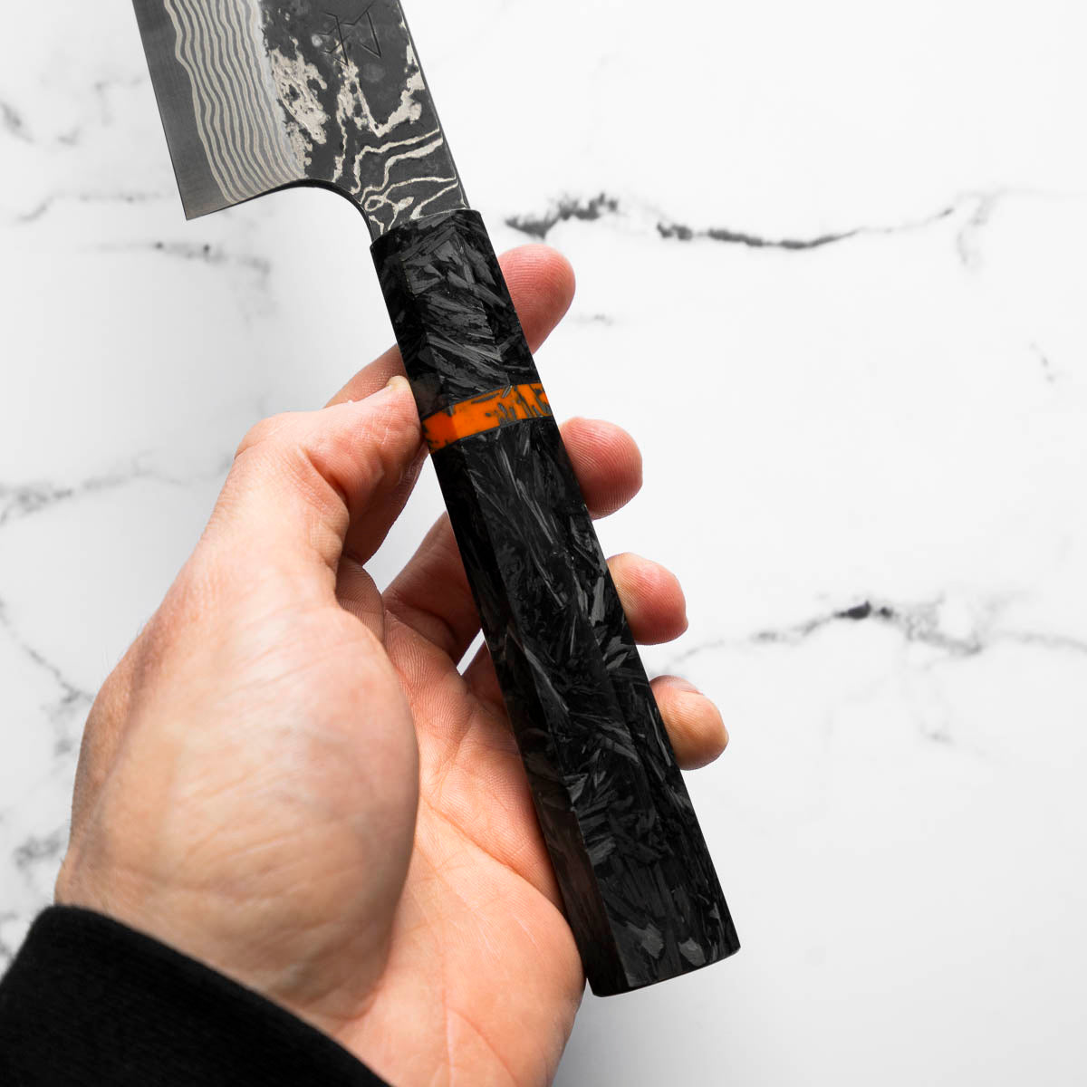 Hatsukokoro SLD Kurouchi Damascus Gyuto 210mm - Carbon Fibre