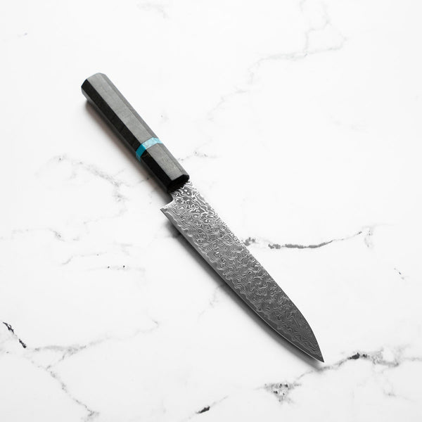 Hatsukokoro Ryuhyo Kurozome SG2 Damascus Petty 150mm - Maple
