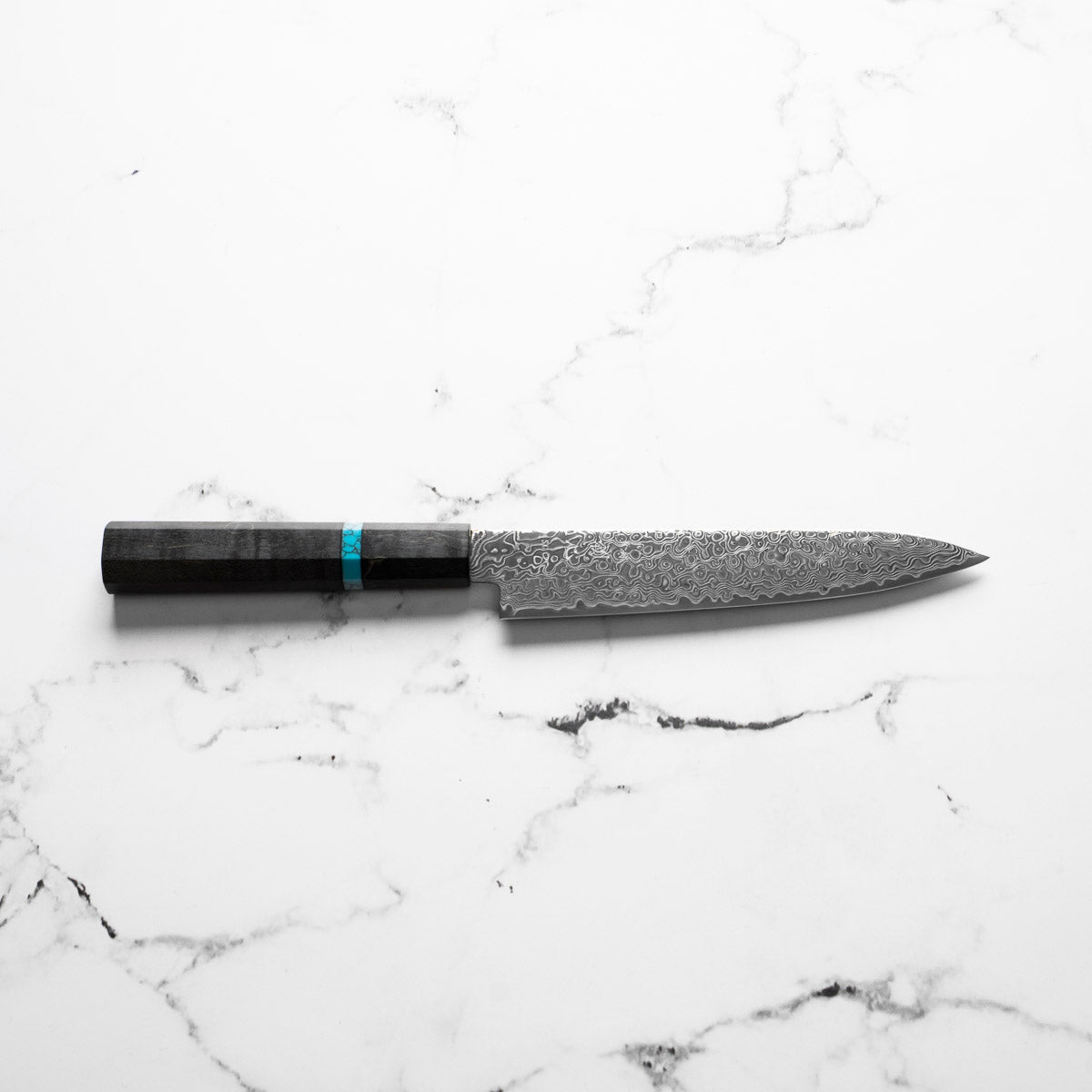 Hatsukokoro Ryuhyo Kurozome SG2 Damascus Petty 150mm - Maple Turquoise
