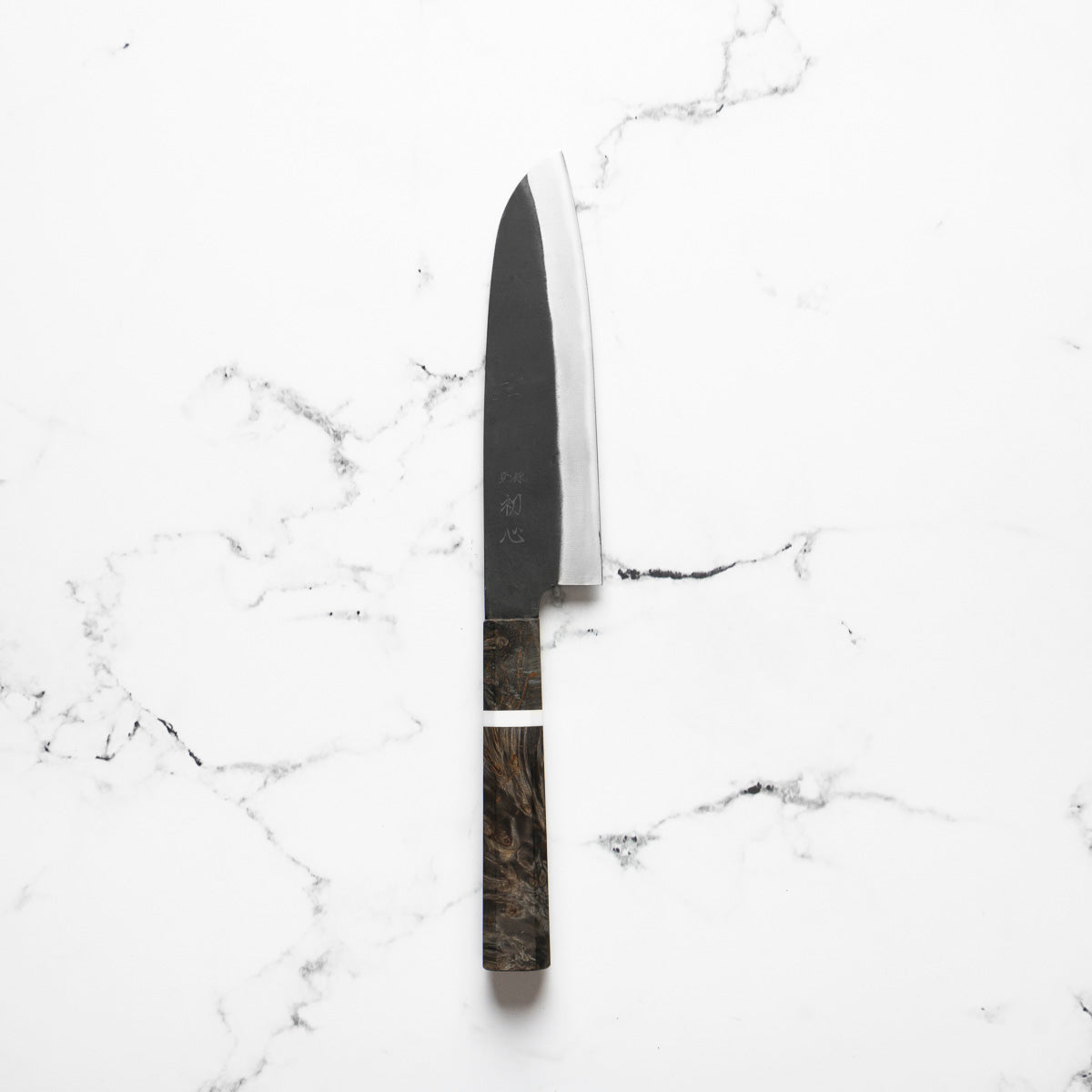 Hatsukokoro Blue 2 Kurouchi Santoku 165mm - Maple White Stripe