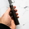 Hatsukokoro Shinkiro Blue Super Damascus Kurouchi Petty 150mm - Ebony & Blonde