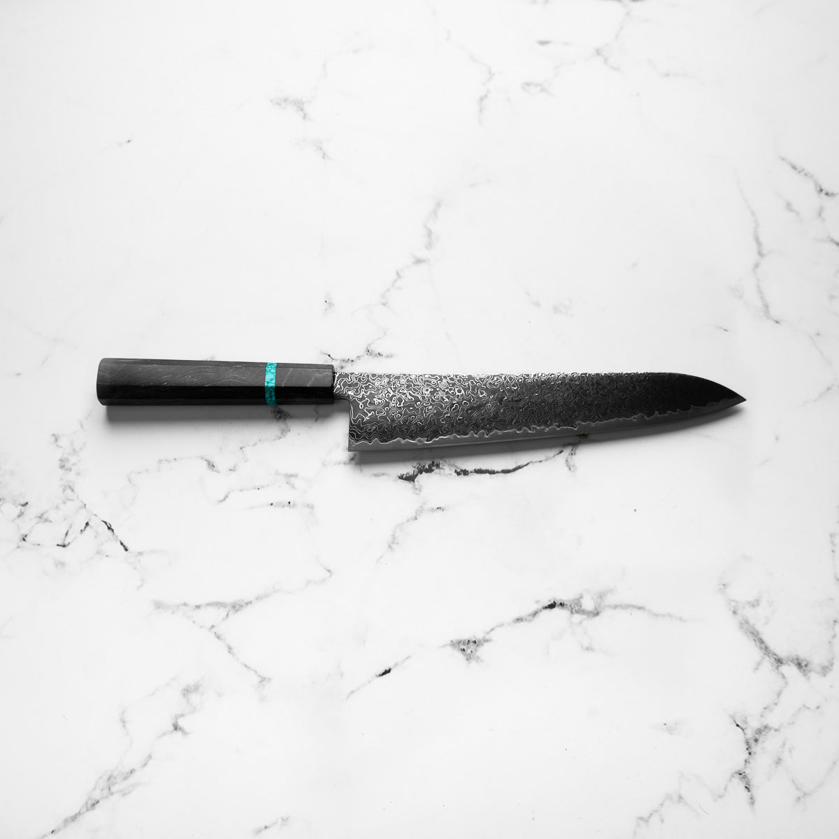 Hatsukokoro Ryuhyo Kurozome SG2 Damascus Gyuto 240mm -  Maple Turquoise