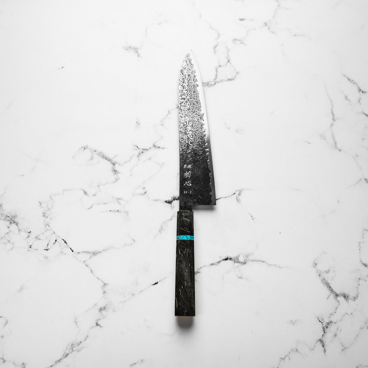 Hatsukokoro Ryuhyo Kurozome SG2 Damascus Gyuto 240mm -  Maple Turquoise