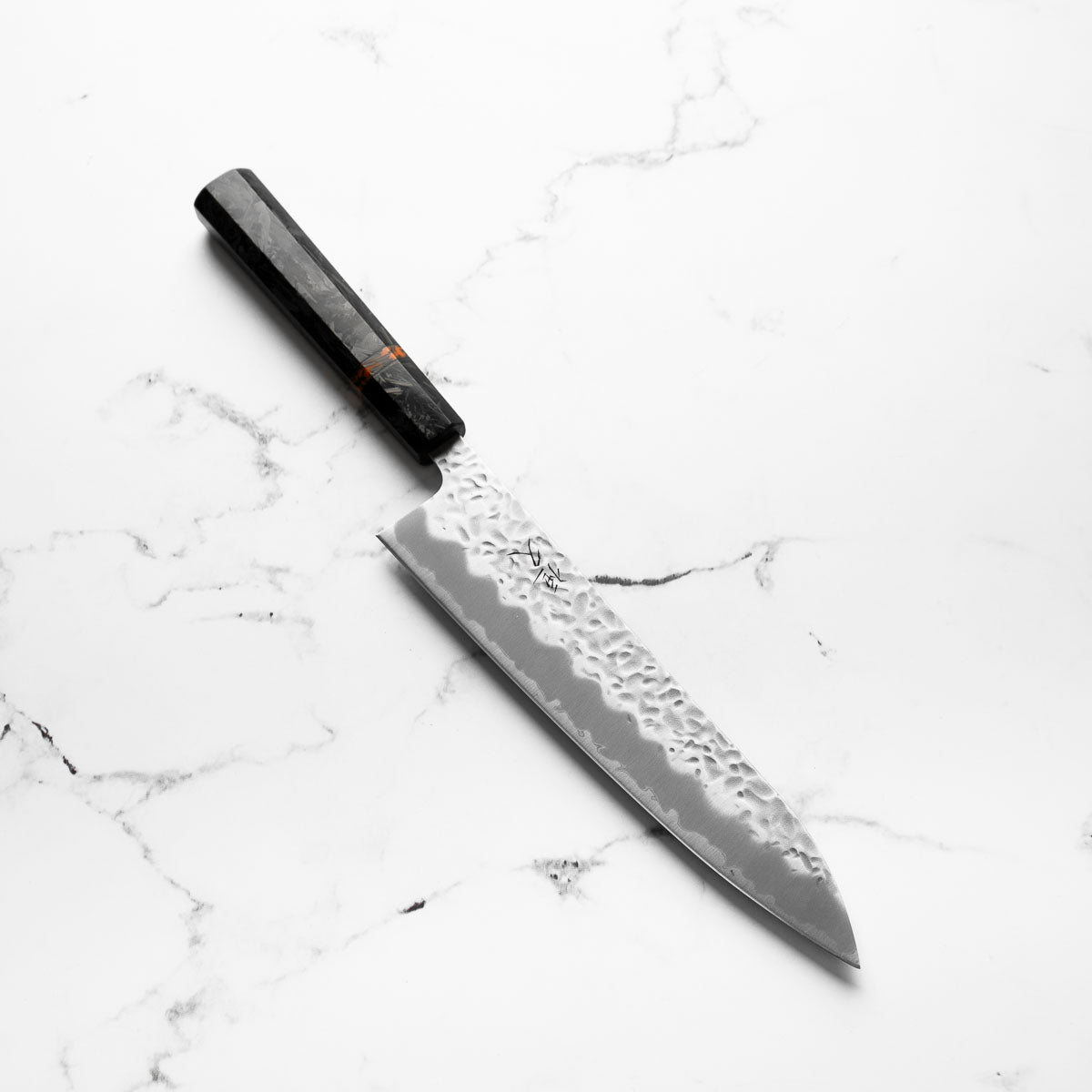 Tsunehisa White 1 SS Clad Tsuchime Gyuto 210mm - Carbon Fibre