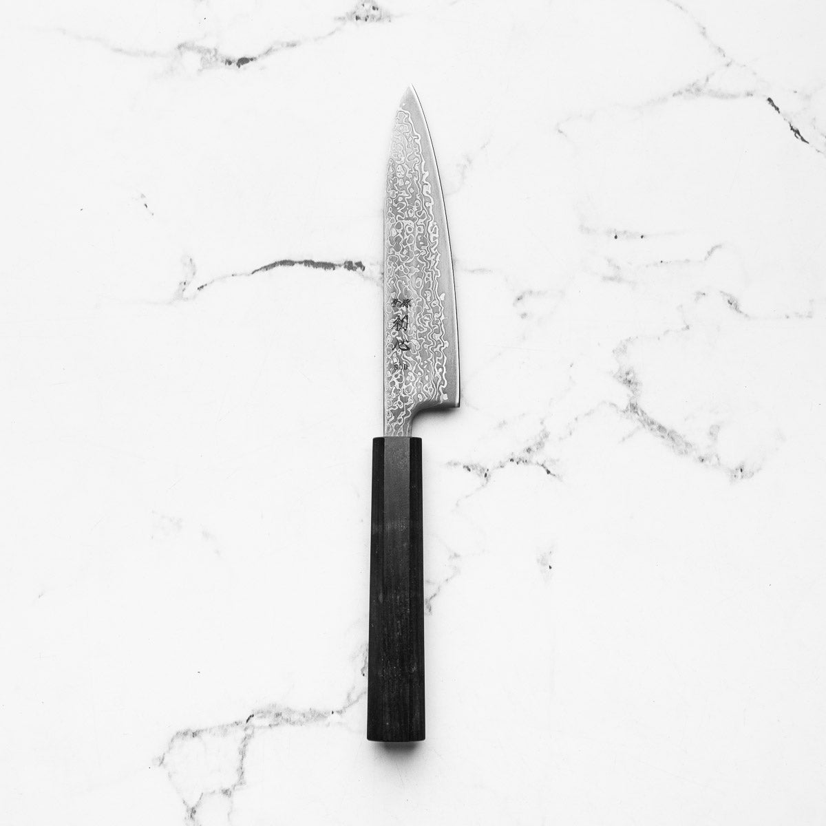 Hatsukokoro Hikari SLD Damascus Kurozome Petty 130mm - Ebony