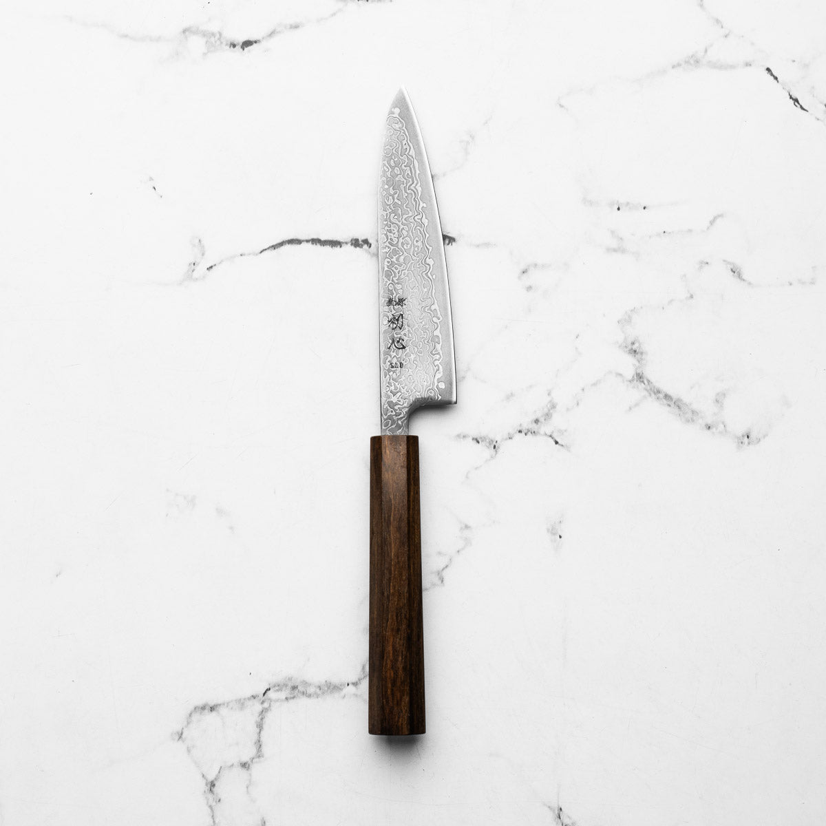 Hatsukokoro Hikari SLD Damascus Kurozome Petty 130mm - Bubinga