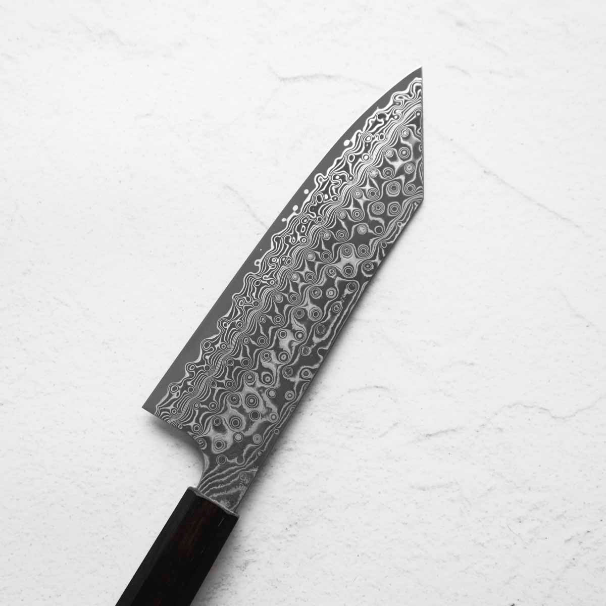 Nigara Hamono SG2 Raindrop Damascus Bunka 180mm - Ebony