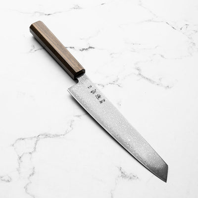 Hatsukokoro Hikari SLD Damascus Kurozome Kiritsuke 205mm - Ebony