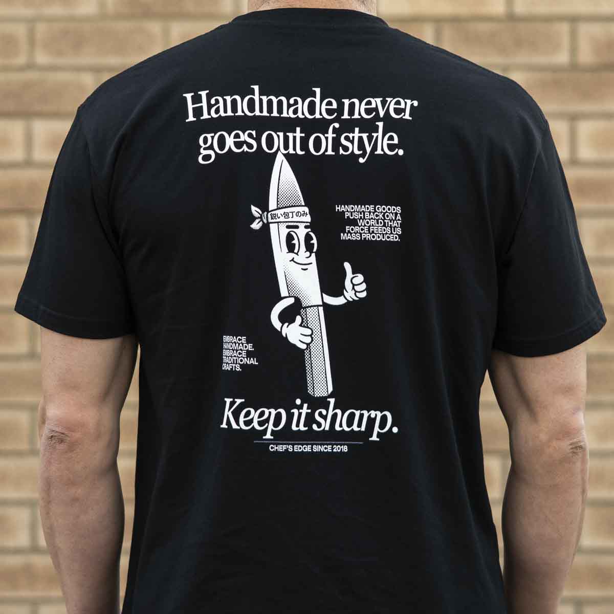 Chefs Edge 'Handmade' T-Shirt - Black