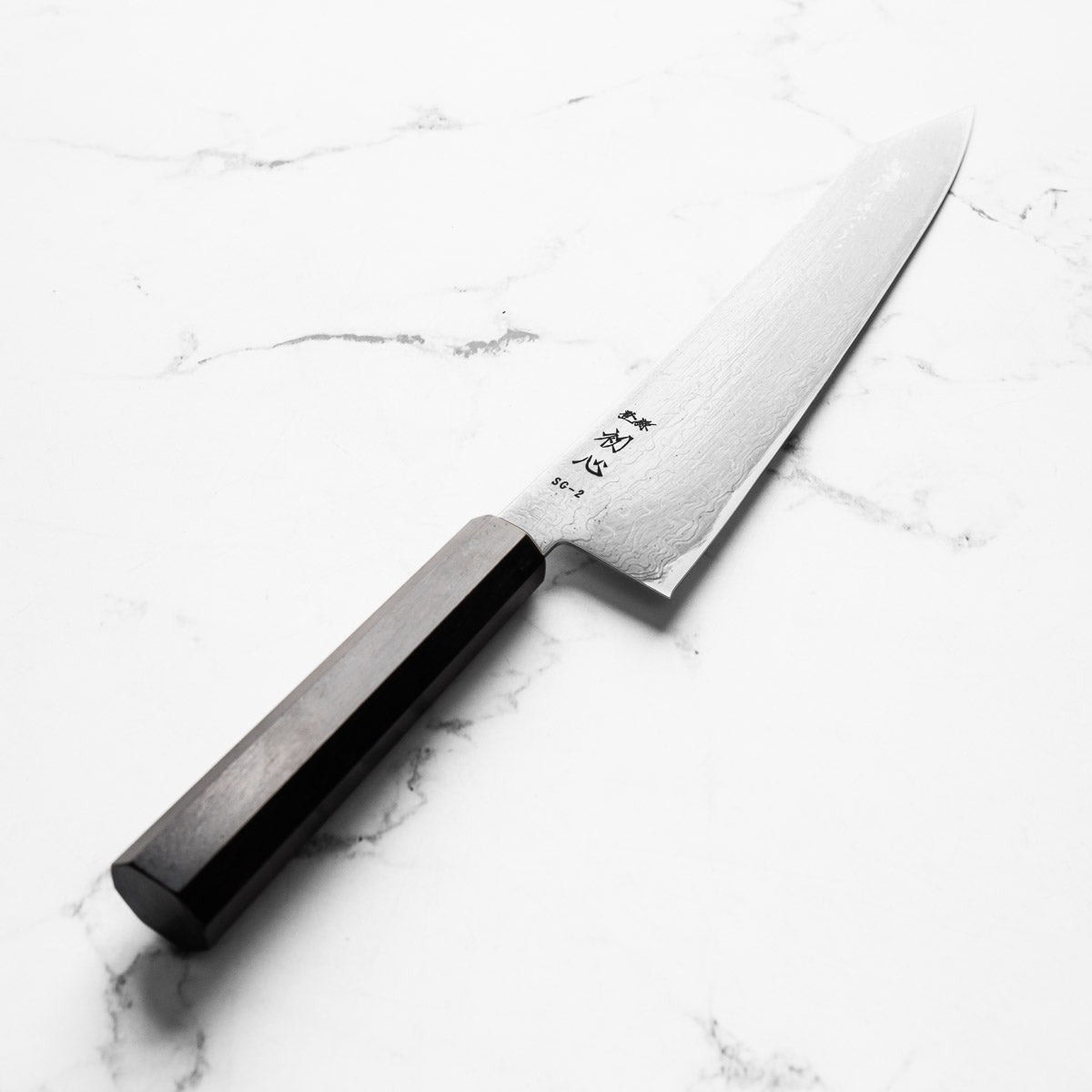Hatsukokoro Ryuhyo SG2 Damascus Kiritsuke Gyuto 240mm - Mono Ebony