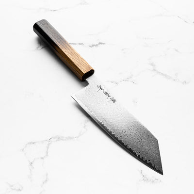 Sakai Kikumori OHS SG2 Damascus Bunka 165mm - Burnt Oak