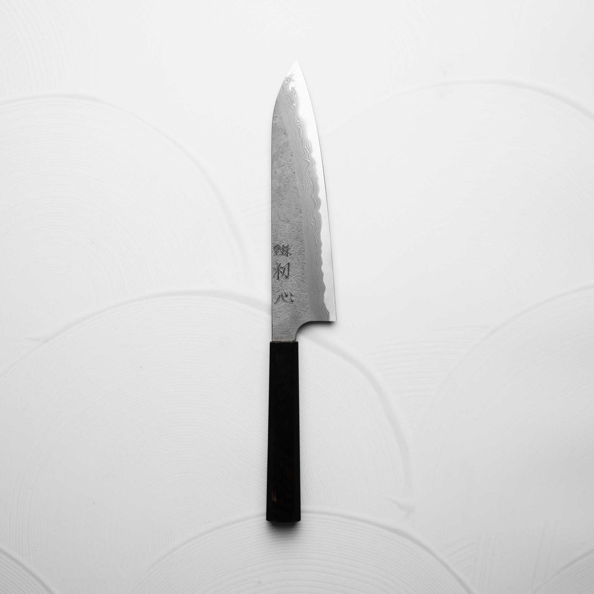 Nigara Hamono (Hatsukokoro) Blue 2 Nashiji Damascus Gyuto 210mm - Ebony