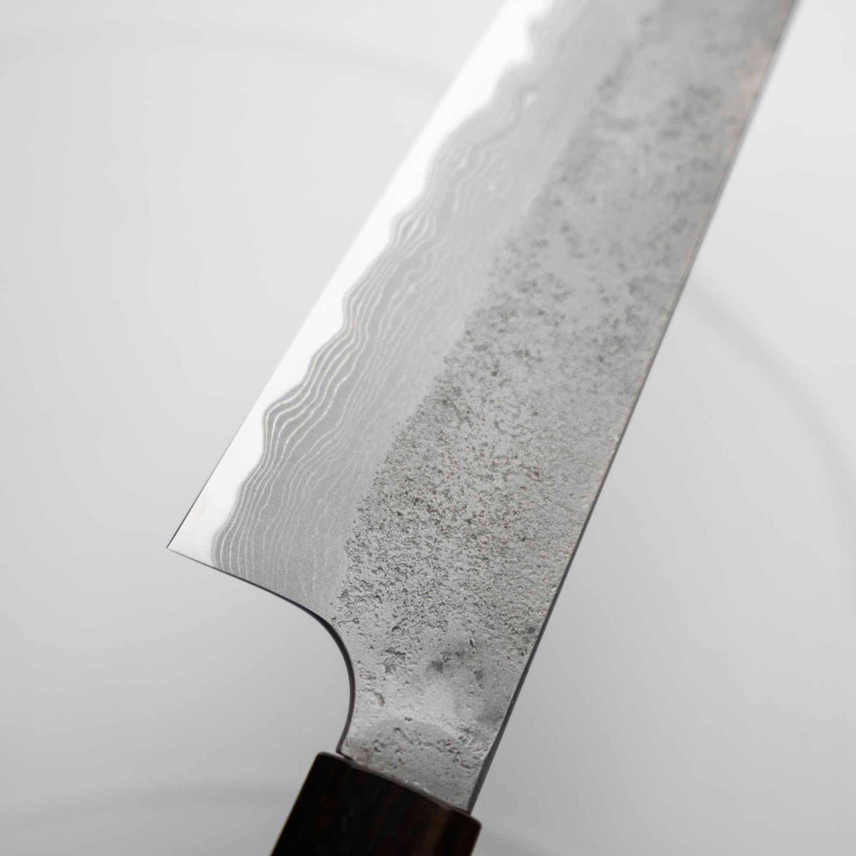 Nigara Hamono (Hatsukokoro) Blue 2 Nashiji Damascus Gyuto 210mm - Ebony