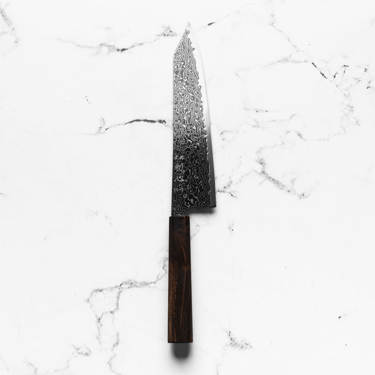 Hatsukokoro Ryuhyo Kurozome SG2 Damascus Kiritsuke Gyuto 210mm - Ebony