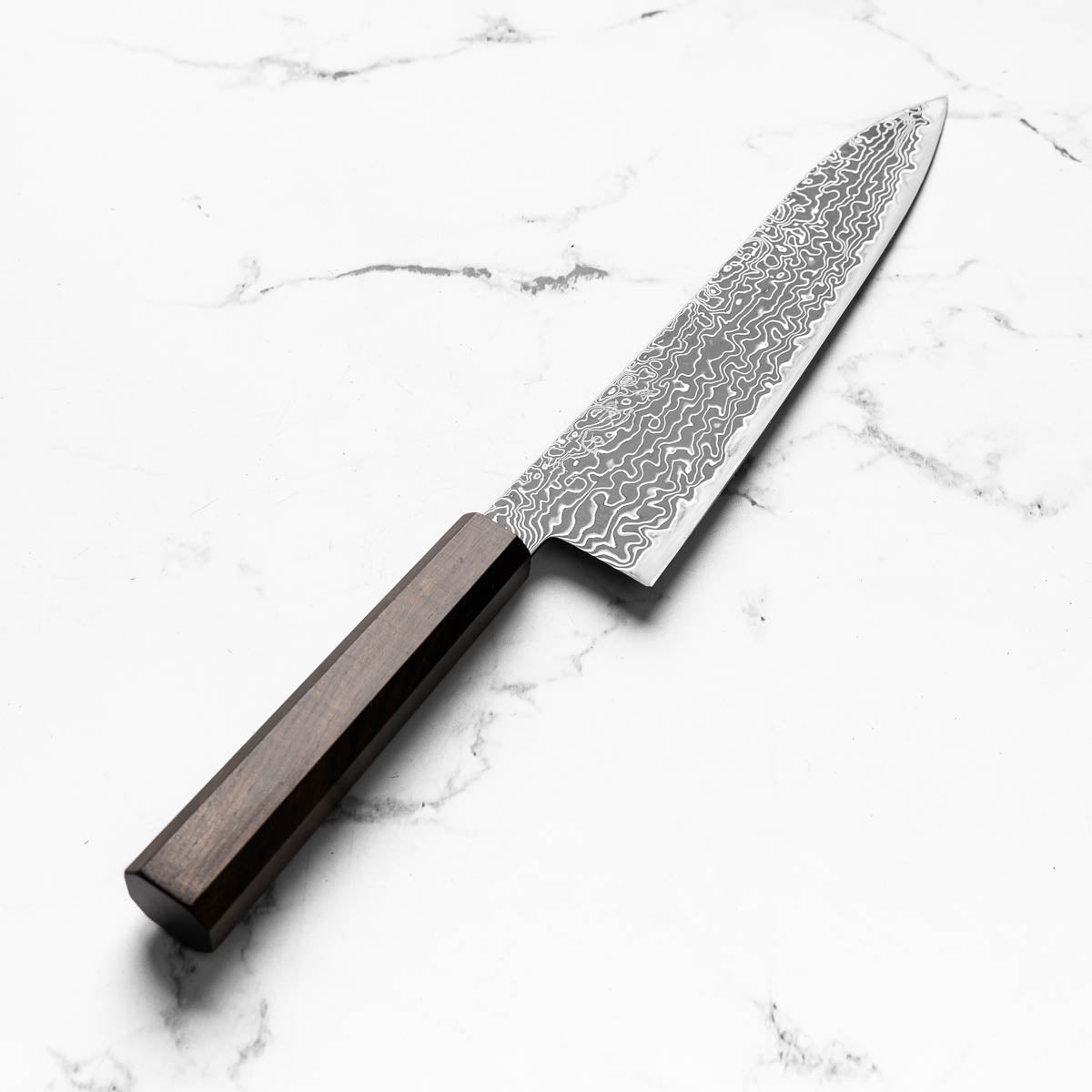 Hatsukokoro Ryuhyo Kurozome SG2 Damascus Gyuto 210mm -  Ebony