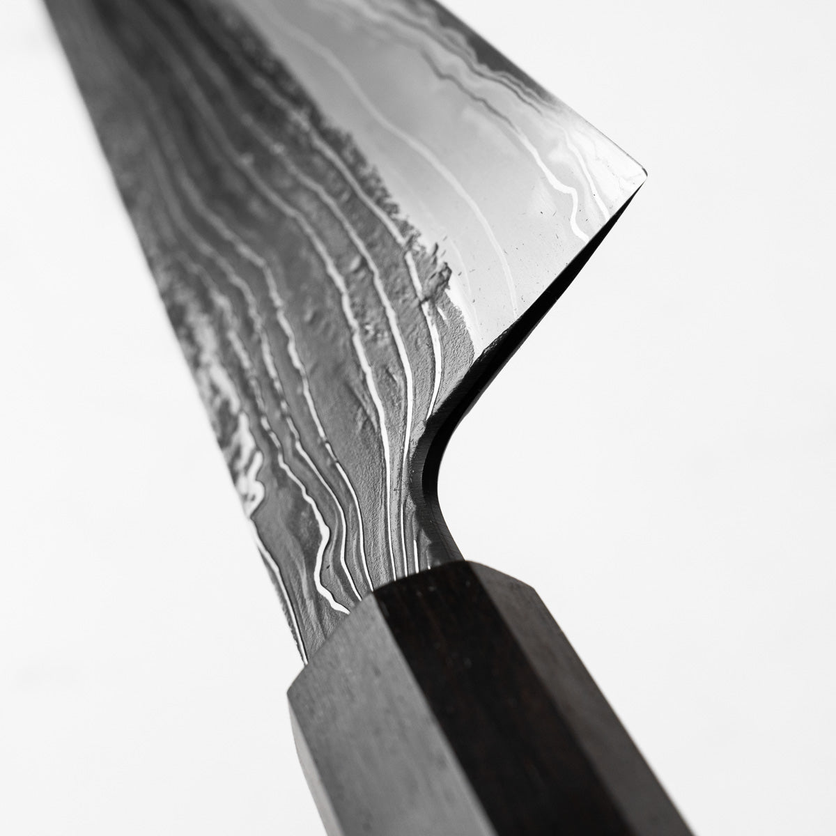 Masuda Blue 1 Damascus Kurouchi Gyuto 225mm - Ebony