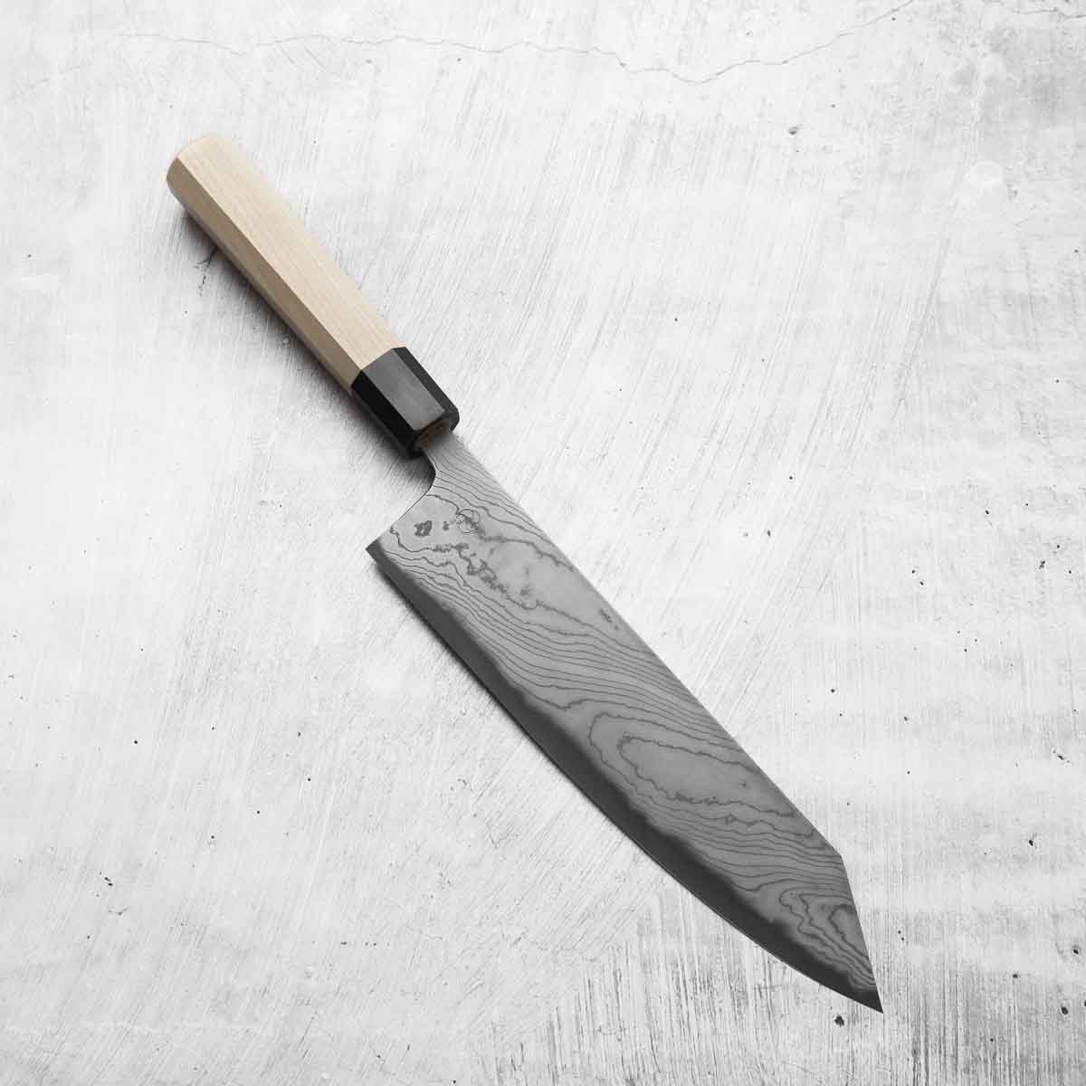 Miyazaki Kajiya Blue 2 Black Damascus Kiritsuke 240mm