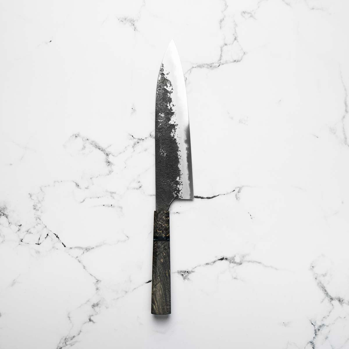 Mazaki White 2 Nashiji Gyuto 210mm - Dark Maple