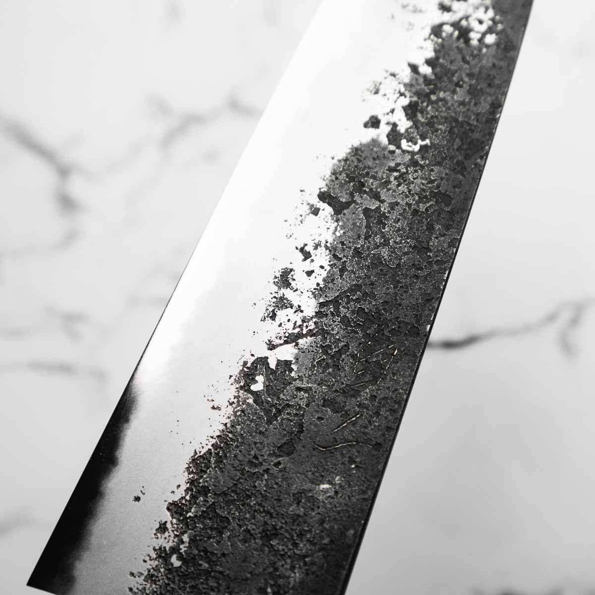 Mazaki White 2 Nashiji Gyuto 210mm - Dark Maple