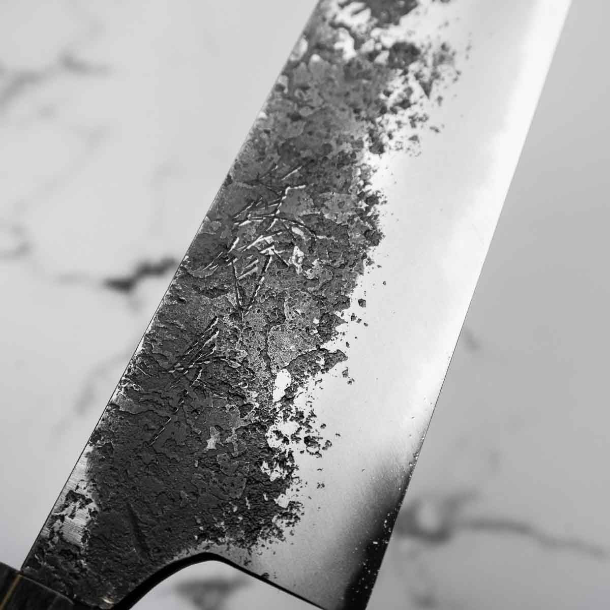 Mazaki White 2 Nashiji Gyuto 240mm - Dark Maple