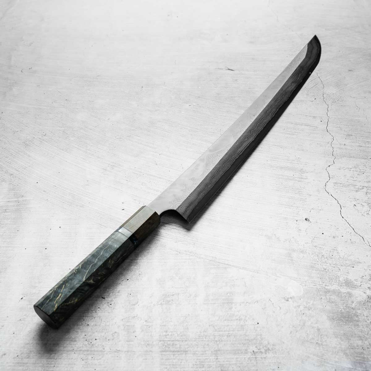 Nigara Hamono Troll Killer Kurozome Damascus Sakimaru Yanagiba 360mm