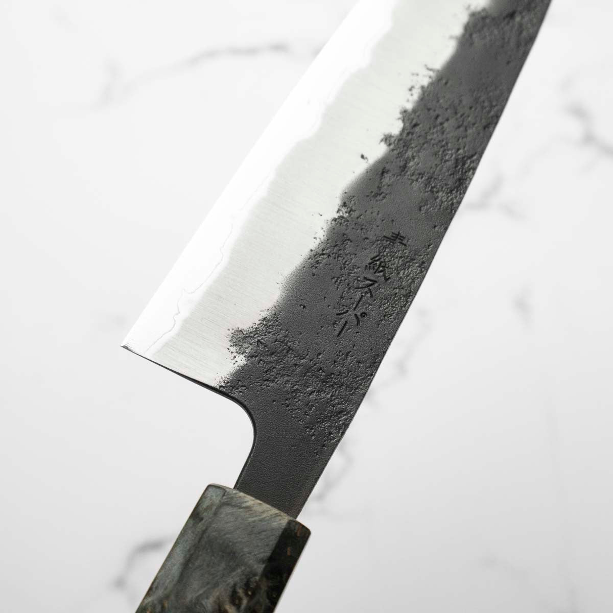 Tsunehisa Kurouchi Blue Super Nashiji Santoku 165mm - Maple