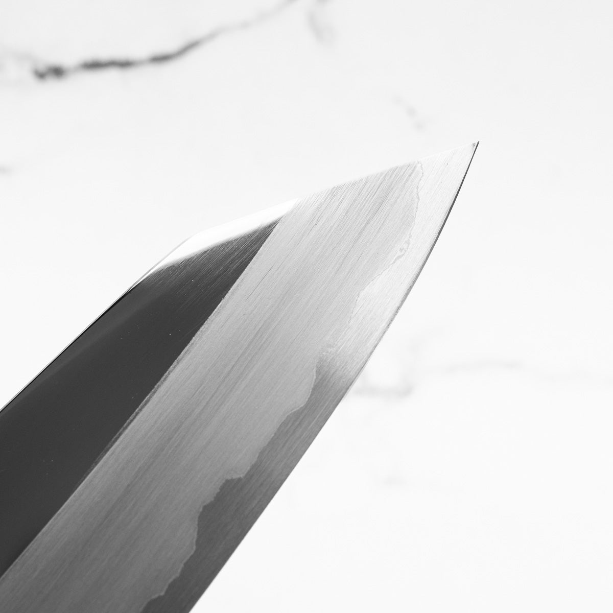 Nakagawa x Sakai Kikumori White 1 Mirror Finish SS Clad Bunka 180mm - Ebony and Blonde