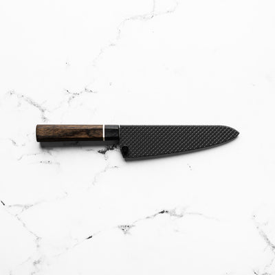 Senzo Black Small Santoku 143mm - Fitted Saya - Scales