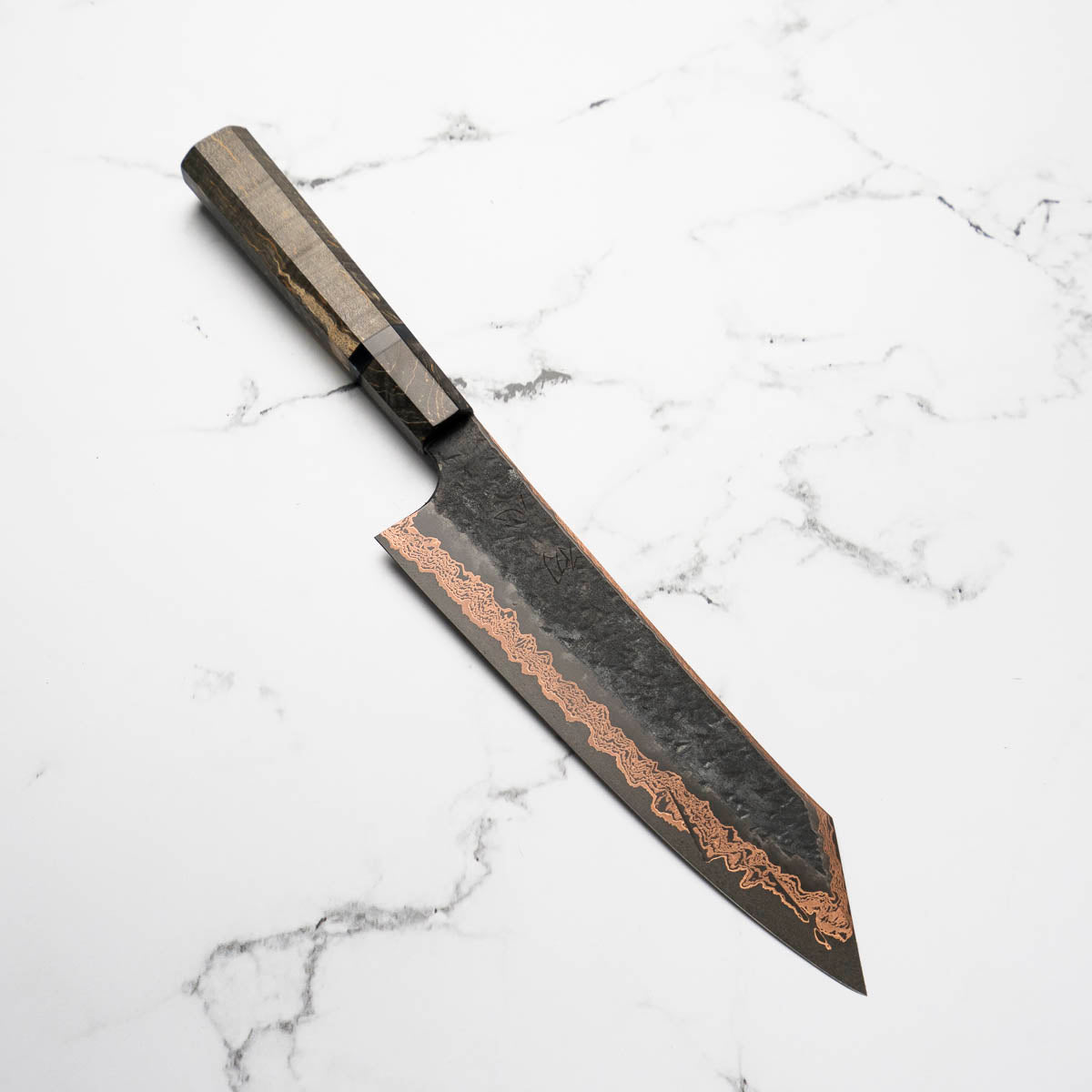 Hatsukokoro Yorokobi Kurouchi SLD Damascus Tsuchime Kiritsuke Gyuto 210 - Dark Maple