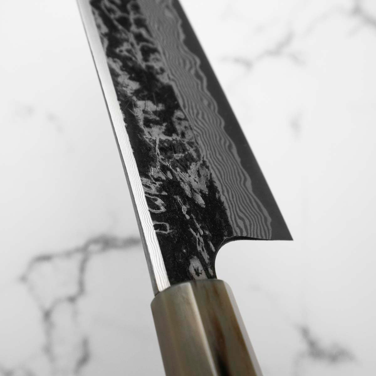 Hatsukokoro SLD Kurouchi Damascus Kiritsuke Gyuto 210 - Ebony & Blonde
