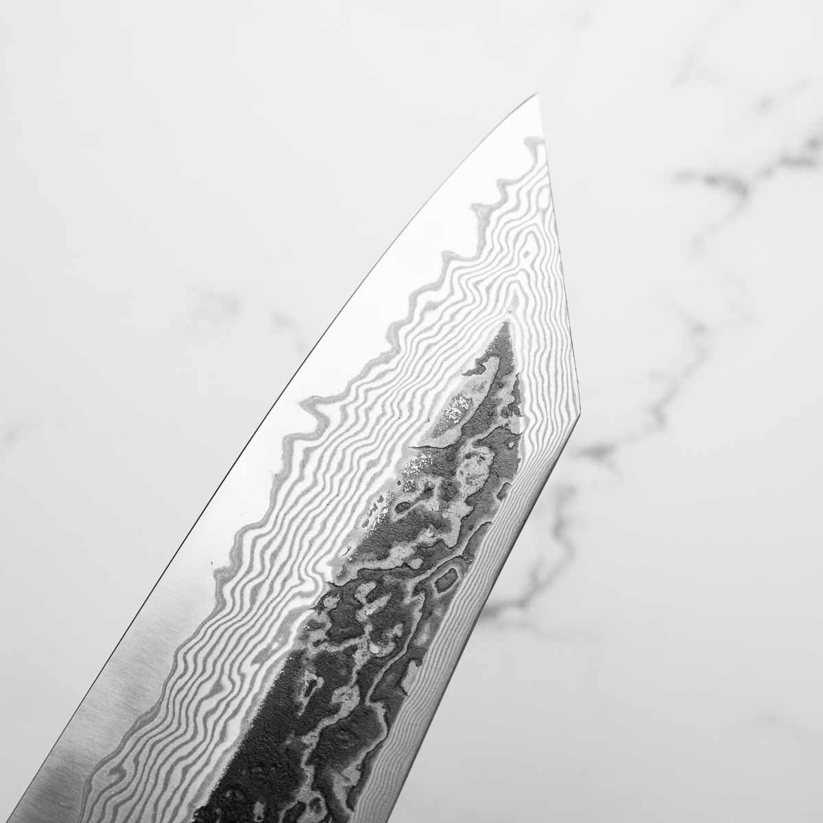 Hatsukokoro SLD Kurouchi Damascus Kiritsuke Gyuto 210 - Ebony & Blonde