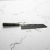 Tsunehisa 440C Damascus Tsuchime Kiritsuke 210mm - Dark Maple