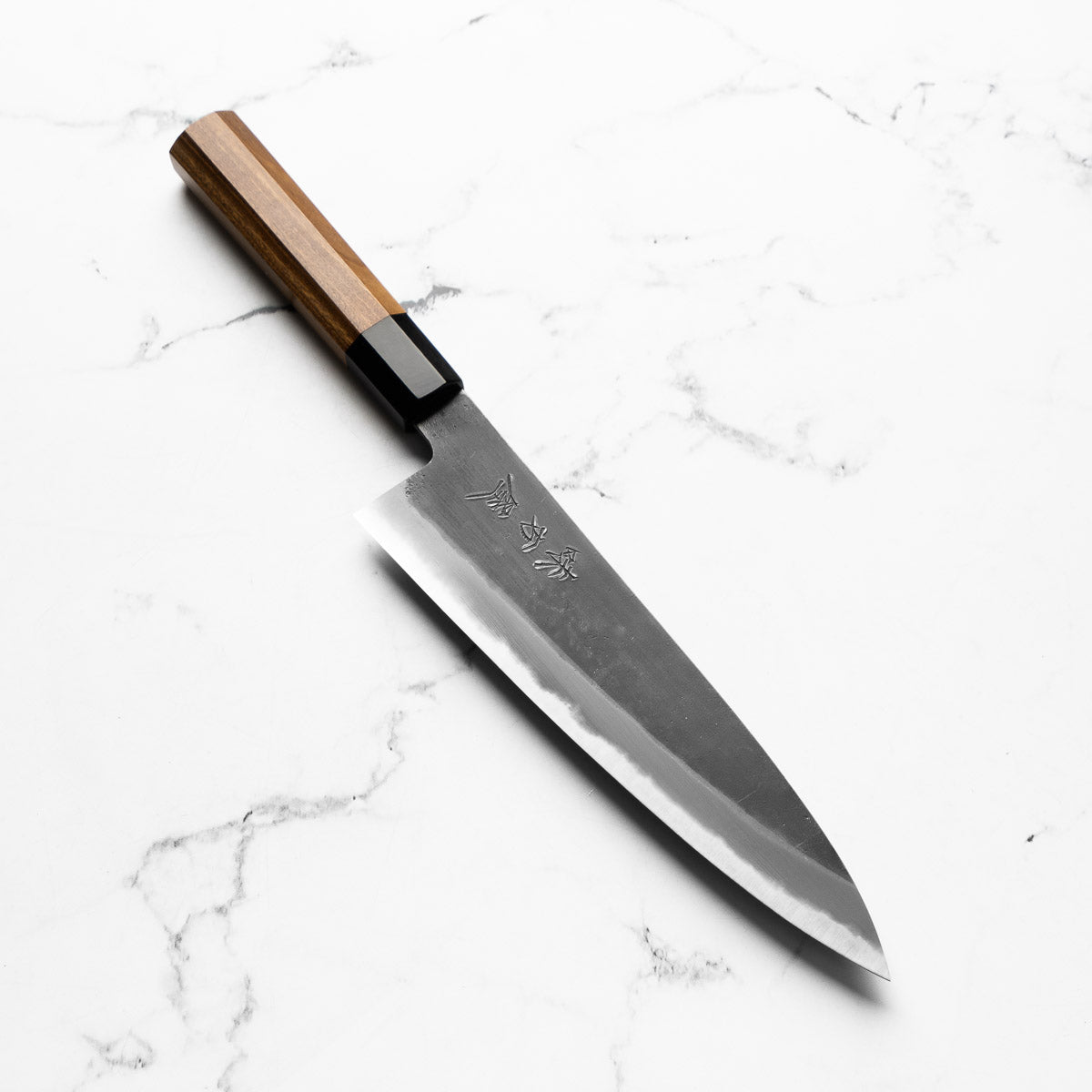 Mutsumi Hinoura Ajikataya White 2 Gyuto 210mm - Rosewood / Black Horn