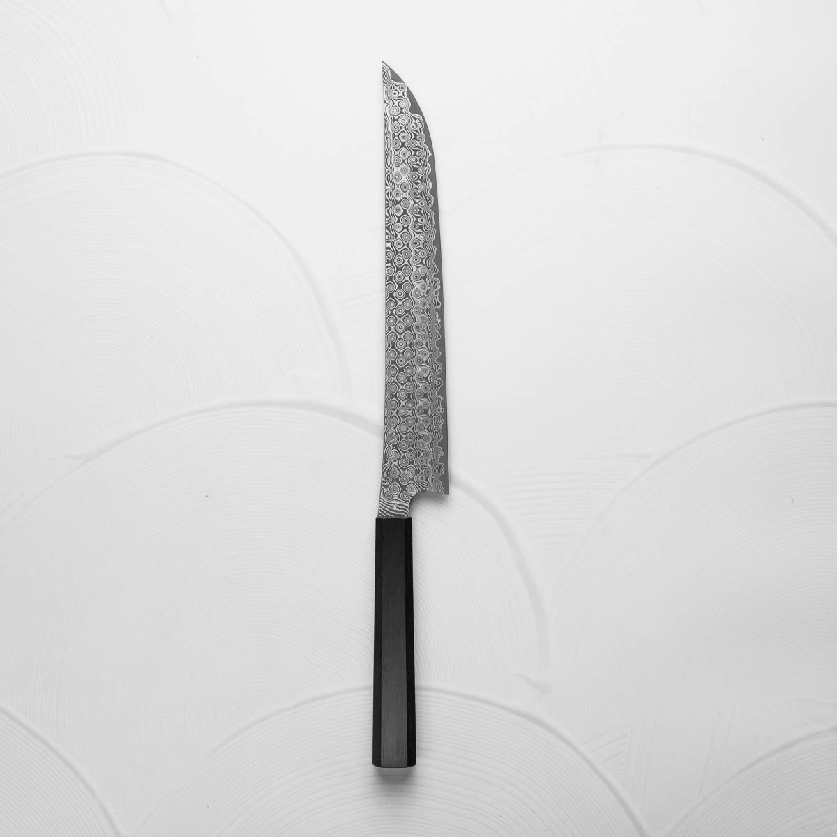 Nigara Hamono SG2 Raindrop Damascus Sakimaru Sujihiki 270mm - Ebony