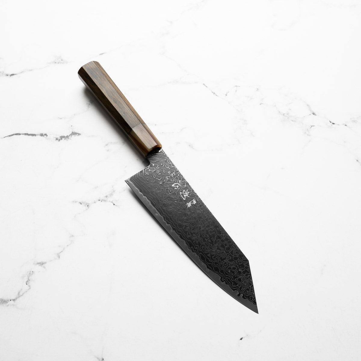 Hatsukokoro Ryuhyo Kurozome SG2 Damascus Bunka 180mm - Persimmon